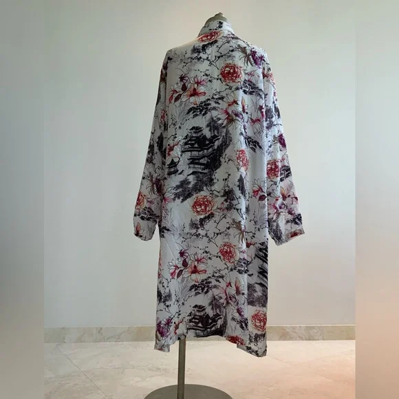 Floral Print Tianello Women's Duster/Tunic XLG - Picture 6 of 6